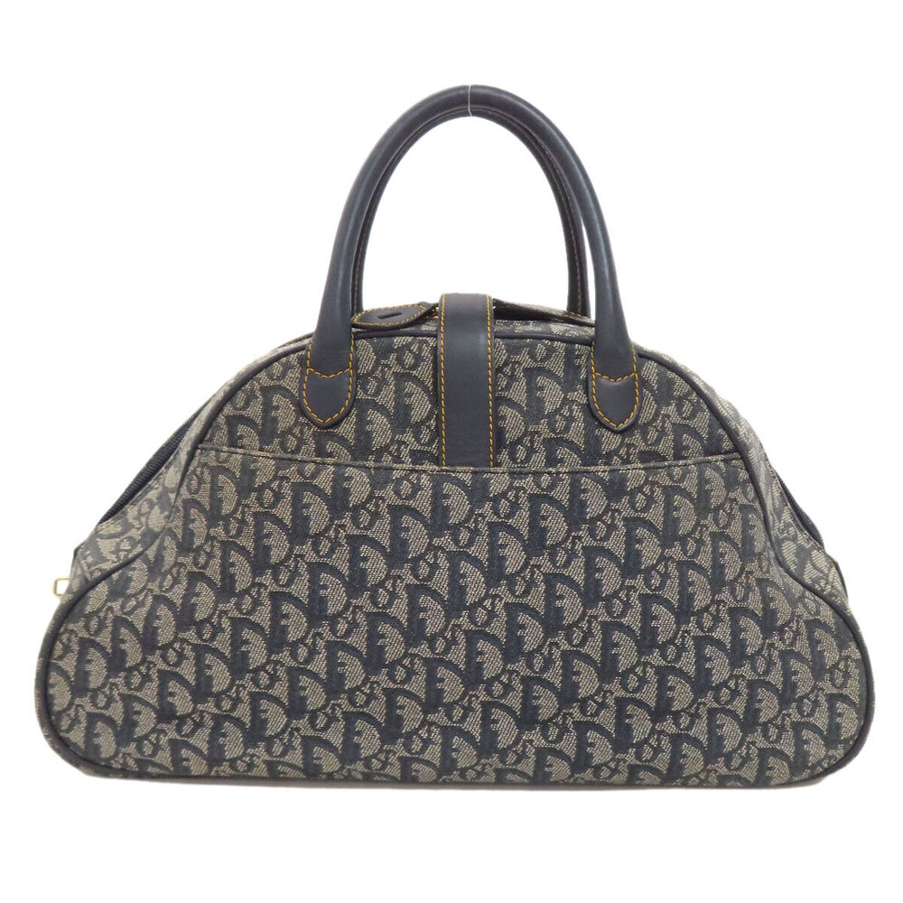 Dior  Trotter Christian Canvas Saddle Double Handbag Black